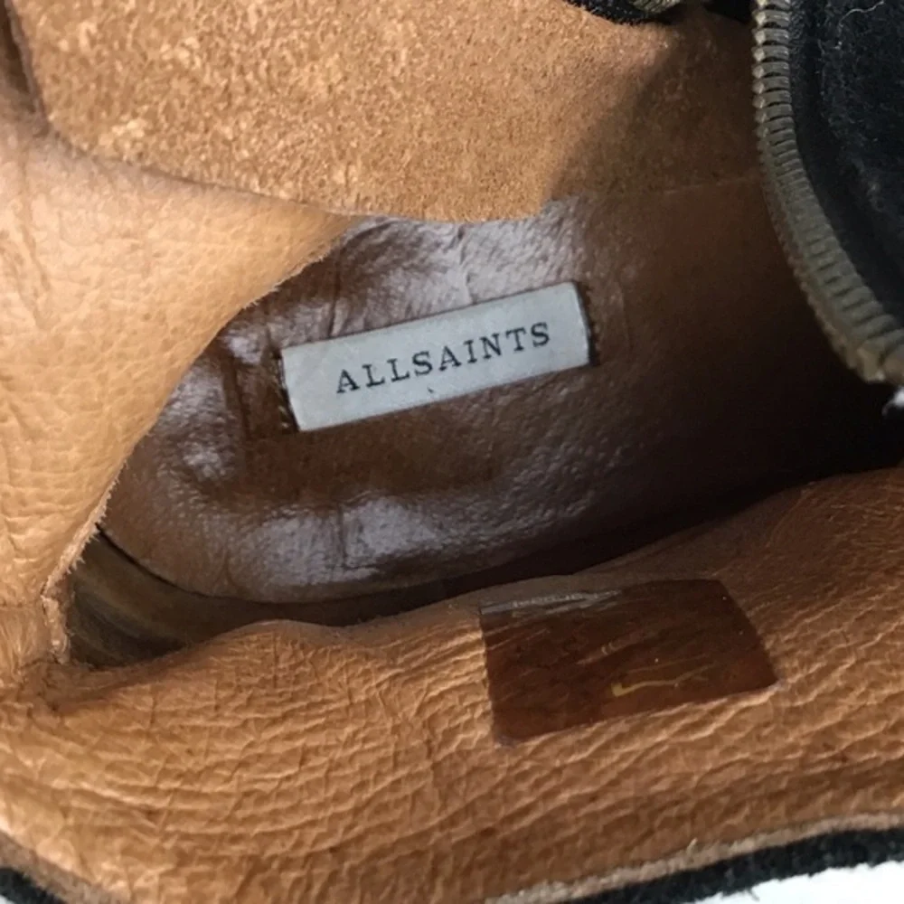 All Saints Suede and Leather‎ Zip Ankle Boots Size 8|EU39